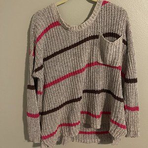 Free People crochet striped sweater